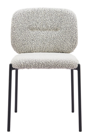 Zuo Modern Plat Dining Chair Set Of 2 – Luxurious Gray Shearling Comfort For Modern Dining Spaces Gray 100% Polyester,Plywood,Steel 110348-zuo-modern