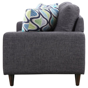 English Elm Gavito Grey Tufted Loveseat with Track Arms — Vintage-Inspired Comfort, Plush Cushions & Sleek Style B062P328607