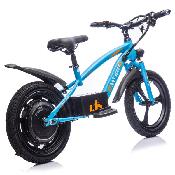English Elm 24v Kids Electric Dirt Bike 300w Motor 16in Pneumatic Tires Adjustable Seat Ages 5 to 12 Blue W1578P335445