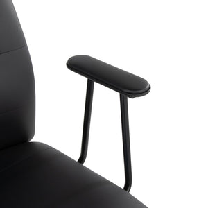 English Elm Office Chair with Faux Leather Upholstery Pneumatic Swivel Seat for Modern Workspaces Black B202P474194