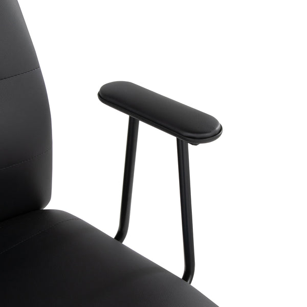 English Elm Office Chair with Faux Leather Upholstery Pneumatic Swivel Seat for Modern Workspaces Black B202P474194