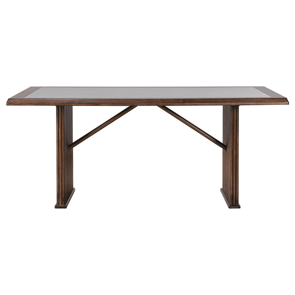 English Elm Wawona Ceramic Top Rubberwood Dining Set with Upholstered Chairs for Four B062S01670
