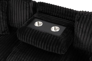 English Elm Plush Sectional Sofa With Pull-Out Sleeper, Velvet Fabric, Reversible Chaise & Usb Charging Ports B009S01779-GIGA