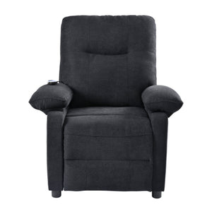 English Elm 019-160°recliner Plush Chenille Push Back Chair with Massage Heating for Seniors Black W2636P286683