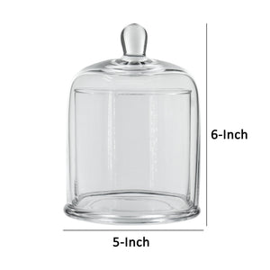English Elm Set of 2 Clear Glass Dome Platters with Finial Lids for Elegant Tabletop Display B056P416814