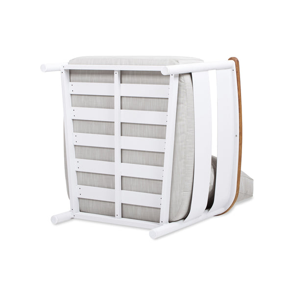 English Elm Jennifer Taylor Home - Rhodes 29" Upholstered Teak + Powder-Coated Aluminum Patio Arm Chair Birch Gray Chenille Cushions Durable Weather-Resistant Stylish Comfort for Outdoor Lounges B2719P321037