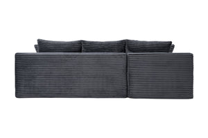 English Elm 94.5" Jumbo Corduroy Cloud Sectional Deep Seat L-shape Sofa for Living Room Lounging W5515P479903