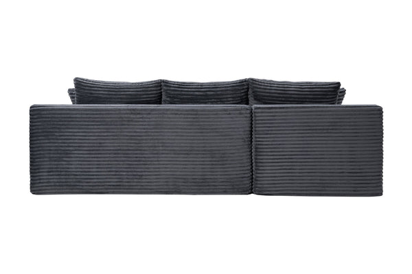 English Elm 94.5" Jumbo Corduroy Cloud Sectional Deep Seat L-shape Sofa for Living Room Lounging W5515P479903