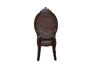 English Elm Versailles Formal Dining Side Chairs Set of 2 Pu Leather Nailhead Scrolled Wood B2726P433398