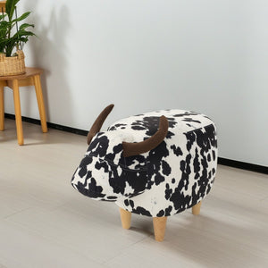 Christopher Knight Home® - Noble House - Bessie Black and White Cow Patterned Velvet Cow Ottoman