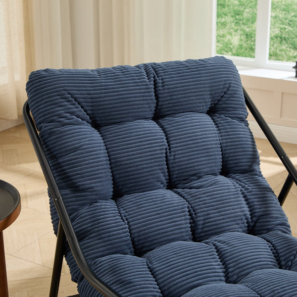 English Elm Outdoor Steel Frame Rocking Chair with Corduroy Cushion for Patio or Reading Nook W640P443544