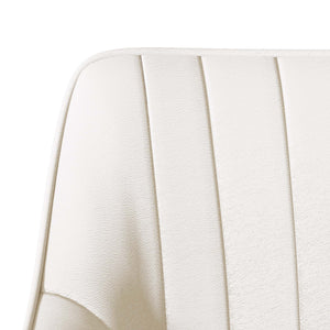 English Elm A set of 4 dining chairs featuring ergonomic PU upholstery, sturdy black metal legs and modern flair Black White W2189S00744