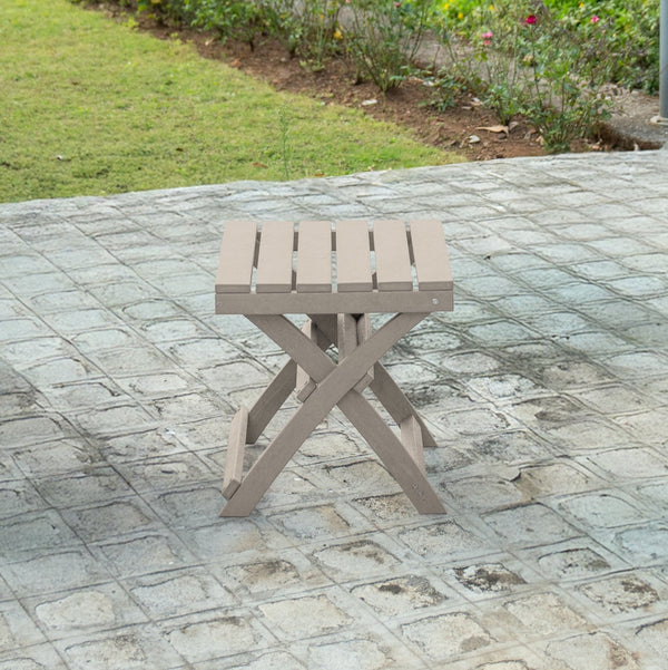 English Elm Seaview Recycled Hdpe Outdoor Folding Side Table Uv Resistant Patio Deck Use Sand B2745P409727