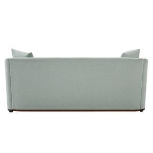 English Elm Modern Chenille Three Seater Sofa with Rubberwood Base and Wrap Around Arms for Living Room Blue N763S000110C