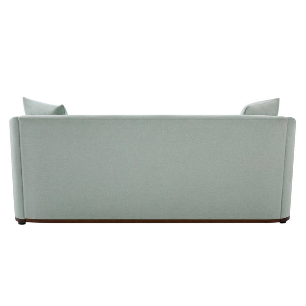 English Elm Modern Chenille Three Seater Sofa with Rubberwood Base and Wrap Around Arms for Living Room Blue N763S000110C