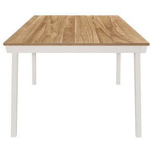 English Elm Prospect Natural Acacia Rectangular Dining Table with Off-White Flared Legs, Angled Apron Chic B062P358451