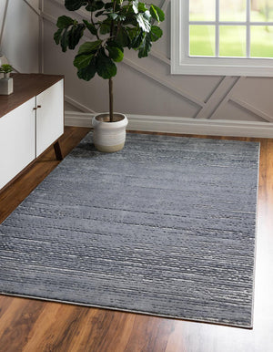 Unique Loom Oasis Calm Machine Made Abstract Rug Gray, Ivory 9' 0" x 12' 2"