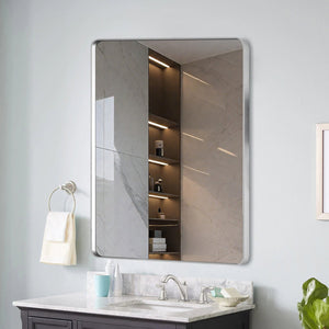 English Elm 36x30 Modern Aluminum Frame Bathroom Mirror with HD Tempered Glass, Anti-Rust, Explosion-Proof Membrane, Easy Z-Bar Mounting and Secure Packaging Brushed Nickel T3757P347050