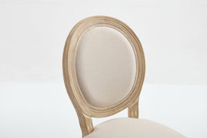 English Elm French Country Dining Chairs Set Of 2 - Elegant Upholstered Round Back Design For Versatile Use W3426P324272