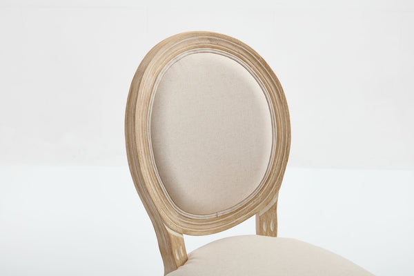 English Elm French Country Dining Chairs Set Of 2 - Elegant Upholstered Round Back Design For Versatile Use W3426P324272