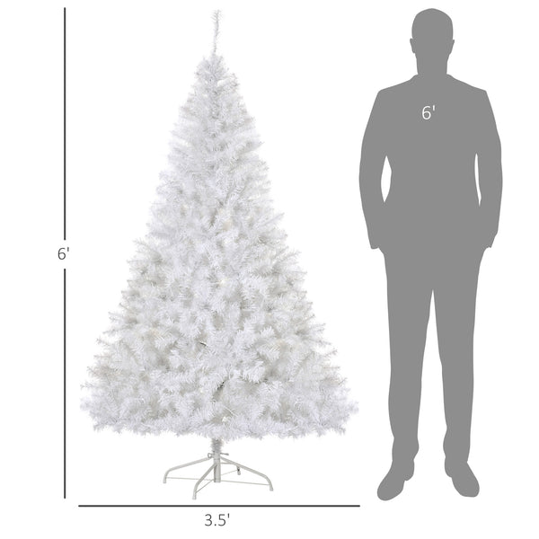 English Elm Homcom 6' Prelit Douglas Fir Christmas Tree With 250 Warm White Leds, 1000 Tips & Easy Setup W2225P229359