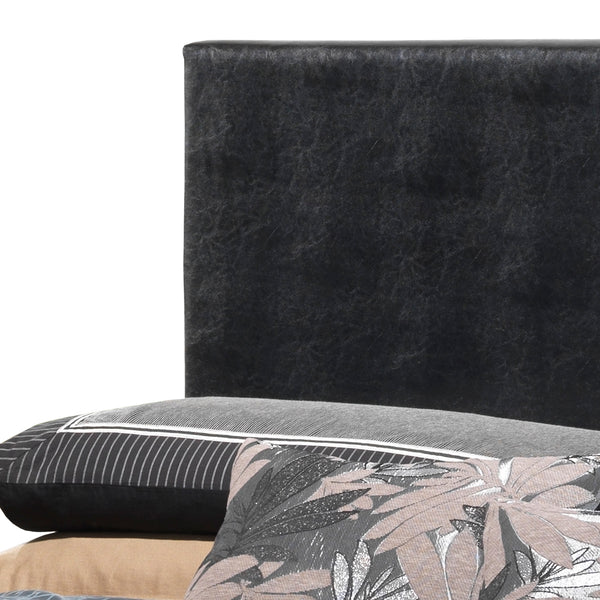 English Elm Sleek Black Full Bed with PU Upholstery, Sturdy Durable Frame, Quick Assembly & Under-Bed Storage B078108074