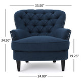 Christopher Knight Home® - Noble House - Tafton Dark Blue Fabric Club Chair