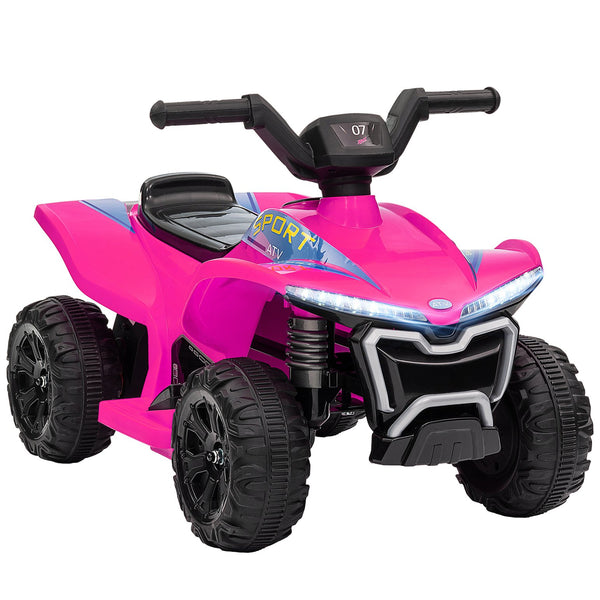 English Elm Qaba 6v Battery Powered Kids Atv Ride on Four Wheeler with Music Ages 2 to 6 Pink W2225P249798