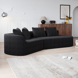 English Elm Modern Oversized Sectional Sofa - 112-Inch Chenille Cloud Couch With 4 Pillows For Ultimate Comfort P2 W834P323320-GIGA