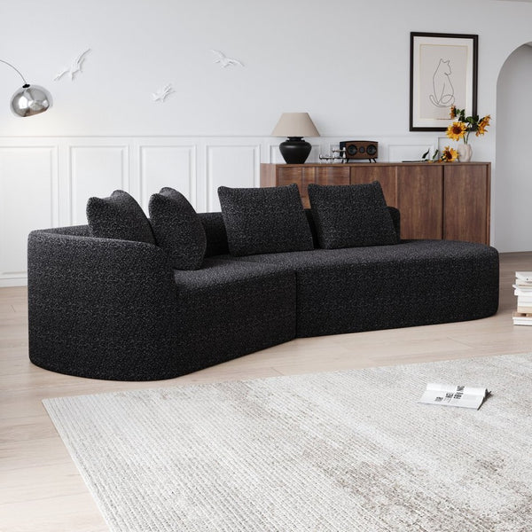 English Elm Modern Oversized Sectional Sofa - 112-Inch Chenille Cloud Couch With 4 Pillows For Ultimate Comfort P2 W834P323320-GIGA
