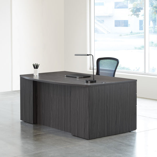OSP Home Furnishings Napa Bow Top Executive Desk Spacious Work Surface for Modern or Traditional Office NAPSGW-TYP201