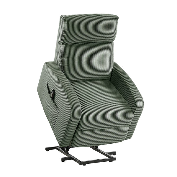 English Elm Contemporary Power Lift Chair Recliner with Plush Corduroy, Foam-Over-Coil Support & Side Pocket Green 31 L x 29 W x 24 H B011P395831