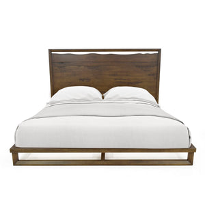 English Elm Steve Silver - Lofton King Platform Bed - Modern Rustic Design With Live-Edge Headboard, Warm Brown Finish B081S00455-GIGA