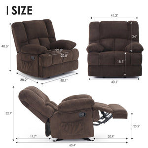 English Elm Oversized Rocking Rocker Recliner Chair with Ergonomic Support, Tool-Free 5-Minute Assembly Comfort Chocolate T3623P380999