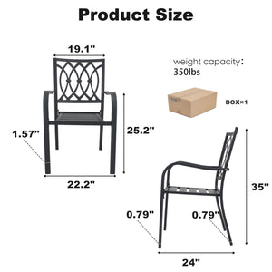 English Elm Chair Heavy Duty Metal Stackable Slatted Seat Ergonomic All Weather Patio Dining W3979P392947