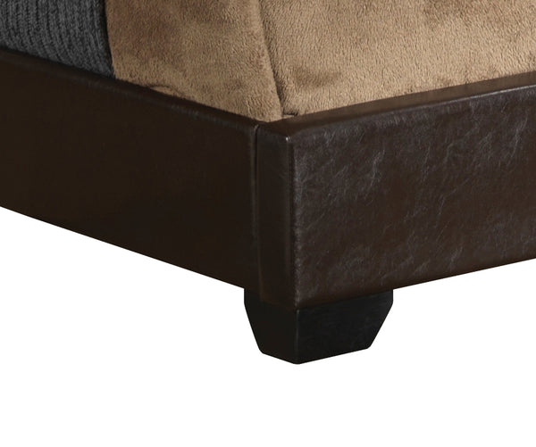 English Elm Aaron G1800-TB-UP Twin Bed with Durable Cappuccino PU Upholstery, Low-Profile Design, Ships Fast Beige 4 L x 33 W x 44 H B078108065