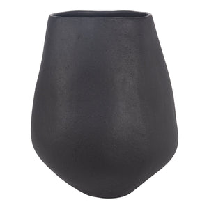 English Elm Voss Handcrafted Matte Black Sculptural Vessel in Recycled Ecomix for Shelves B2769P498403