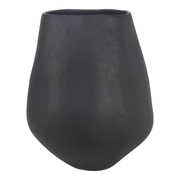 English Elm Voss Handcrafted Matte Black Sculptural Vessel in Recycled Ecomix for Shelves B2769P498403