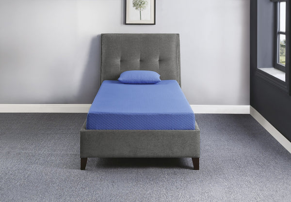 English Elm 7inch Gel-Infused Charcoal Memory Foam Full Mattress and Pillow Set, Breathable Blue Cover, 7" Support B011P213348