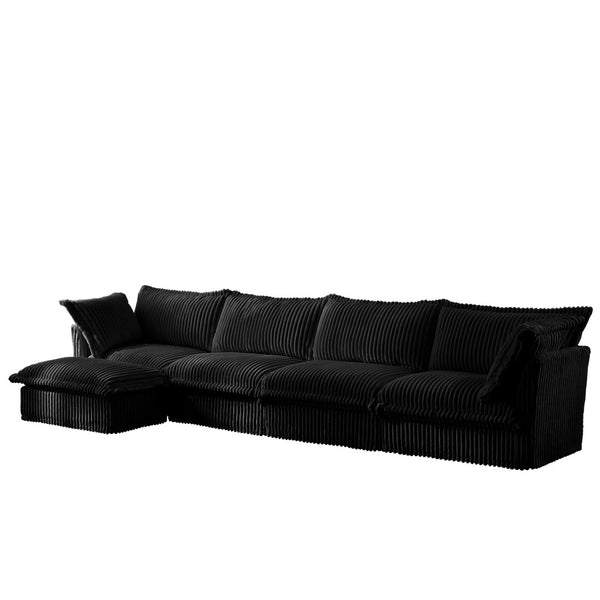 English Elm Slipcovered L Shape Sectional Sofa – Comfy 4-Seater With Washable Covers, Flexible For Any Space! W3041S00100-GIGA