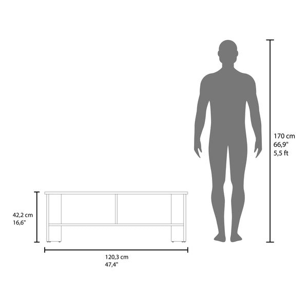 English Elm Garden 19.7" High Side Table White — Compact Two-Shelf End/Sofa Table, MDF, Stylish Storage Solution B200P286961