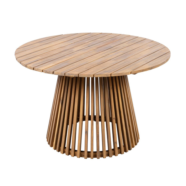 English Elm Christopher Knight Home® - Outdoor Acacia Wood Round Dining Table – 47.25-Inch, Stylish Light Teak For Patios & Balconies N770P313798L