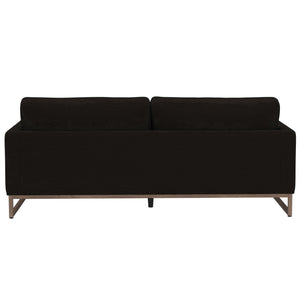 English Elm Black Contemporary Sofa Wraparound Metal Base Low Profile Minimalist Living Room B361P483236