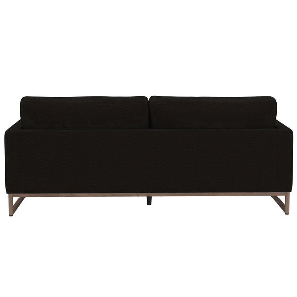 English Elm Black Contemporary Sofa Wraparound Metal Base Low Profile Minimalist Living Room B361P483236