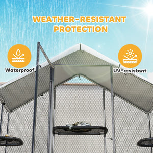 English Elm Pet Catio Walk-in Outdoor Cat Enclosure with Galvanized Steel Frame and Uv Roof T3971P466707