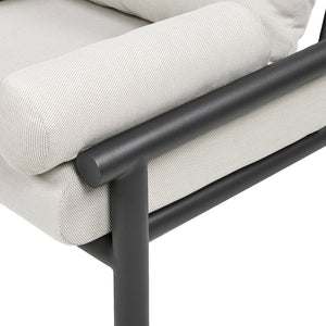 English Elm Jennifer Taylor Home - Zara Midcentury 39.5" Dowel Frame Bolster Outdoor Armchair — Wheat Beige Olefin, Weatherproof Comfort B2719P245978