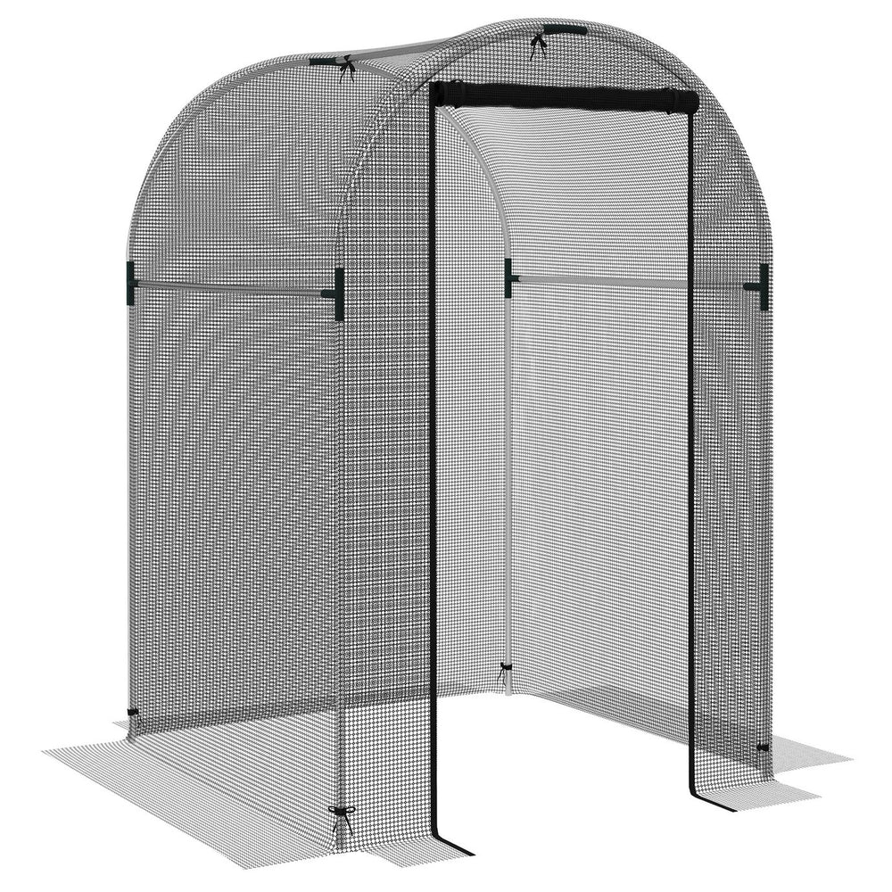 English Elm Outsunny Walk-in Crop Cage Galvanized Steel Frame Mesh Netting Garden Bed Cover W2225P174486