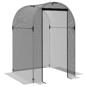 English Elm Outsunny Walk-in Crop Cage Galvanized Steel Frame Mesh Netting Garden Bed Cover W2225P174486