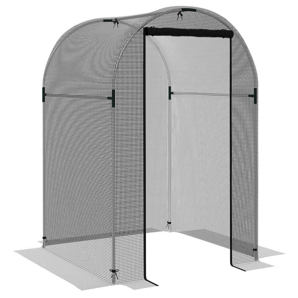 English Elm Outsunny Walk-in Crop Cage Galvanized Steel Frame Mesh Netting Garden Bed Cover W2225P174486