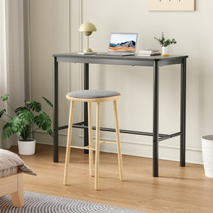 English Elm 47 Inch Counter Height Bar Table - Modern Rectangular Dining Table With Metal Legs For Any Space T3623P381059